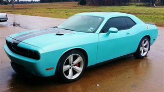 Rick Jones’s prized Dodge Challenger in special order color “Paterni-teal”